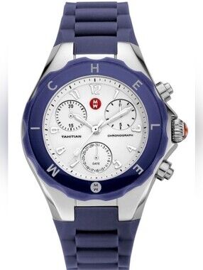 MICHELE Tahitian Jelly Bean Watch Navy Blue